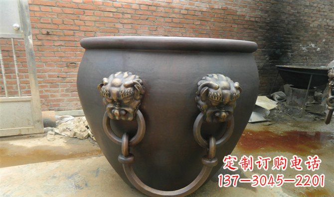 安徽铜雕水缸寺庙景观雕塑_2