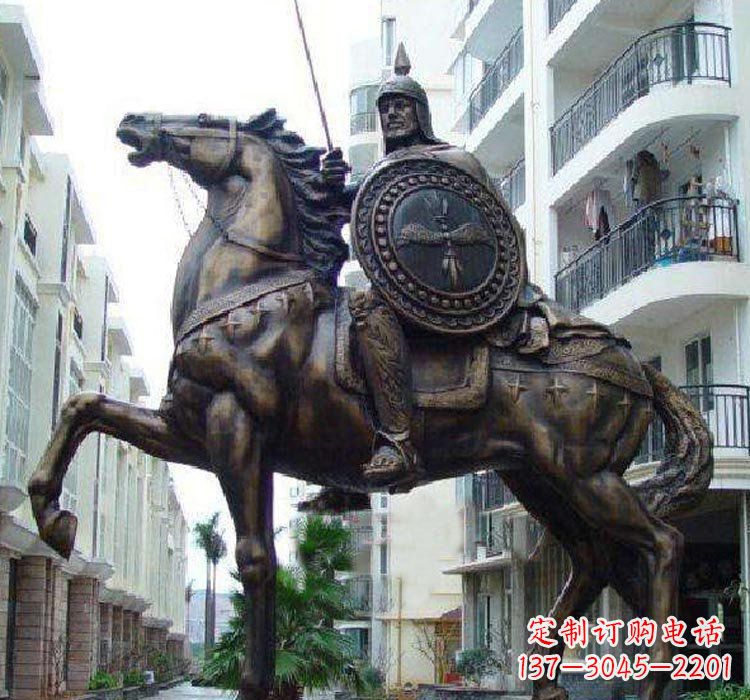 安徽铜雕西方骑马的人物