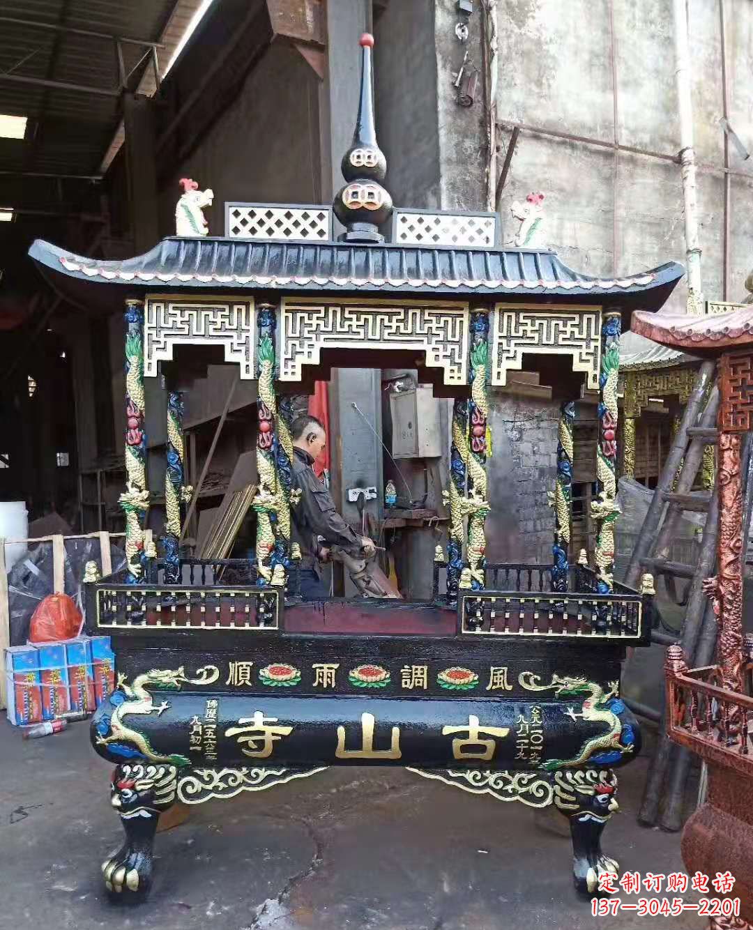 安徽铜雕香炉寺庙景观雕塑