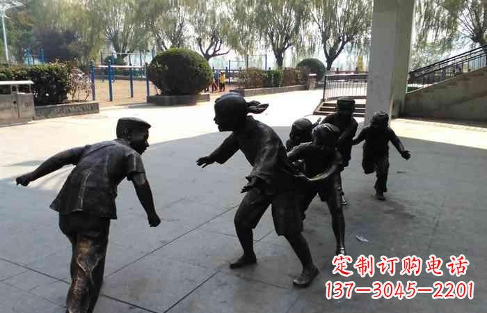 安徽玩老鹰捉小鸡的儿童铜雕222