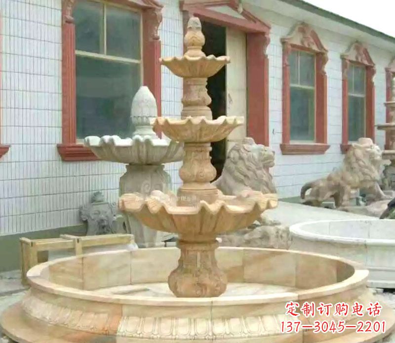 安徽晚霞红大型喷泉石雕 (3)