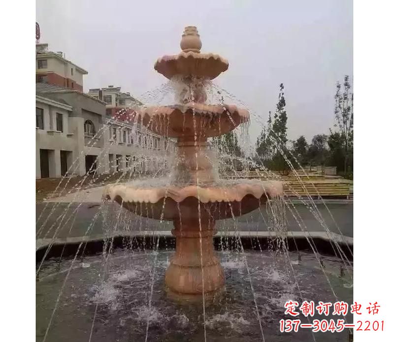 安徽晚霞红喷泉雕塑