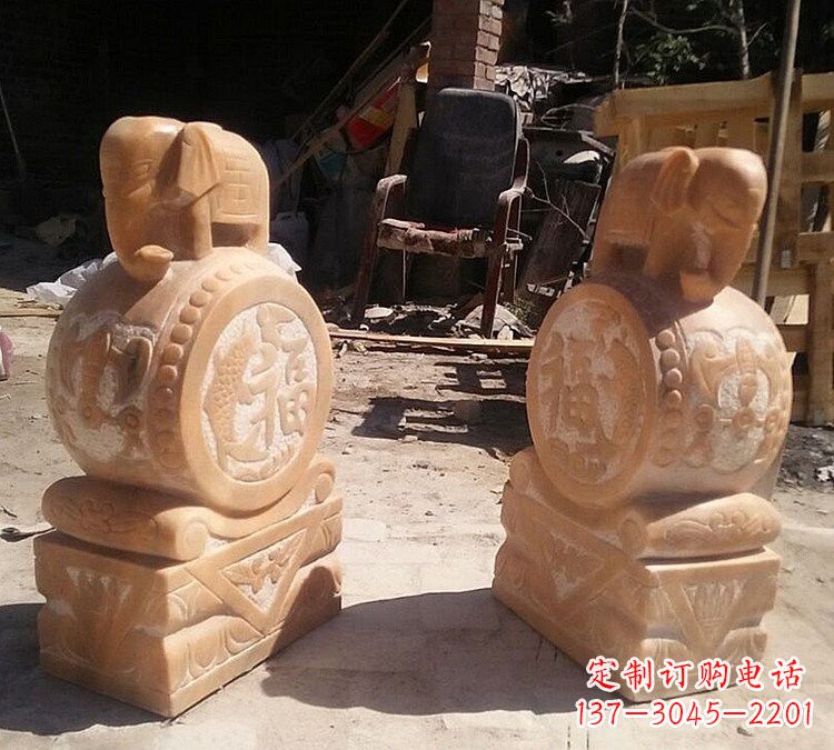 安徽晚霞红小象门墩