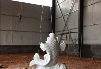 安徽汉白玉石鲤鱼雕塑，让你的梦想成真！
