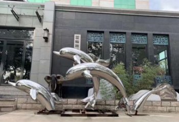 安徽高端定制不锈钢海豚雕塑