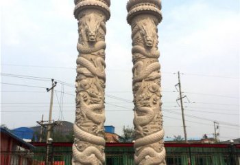 安徽石雕华表盘龙柱，雕塑工艺的精美展示