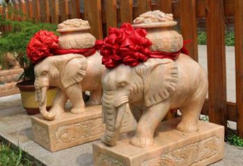 安徽把大象的能量带入家庭——石雕聚宝盆大象雕塑