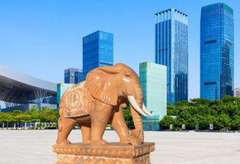 安徽大象雕塑，现代大象喷水雕塑，营造雅致优雅氛围