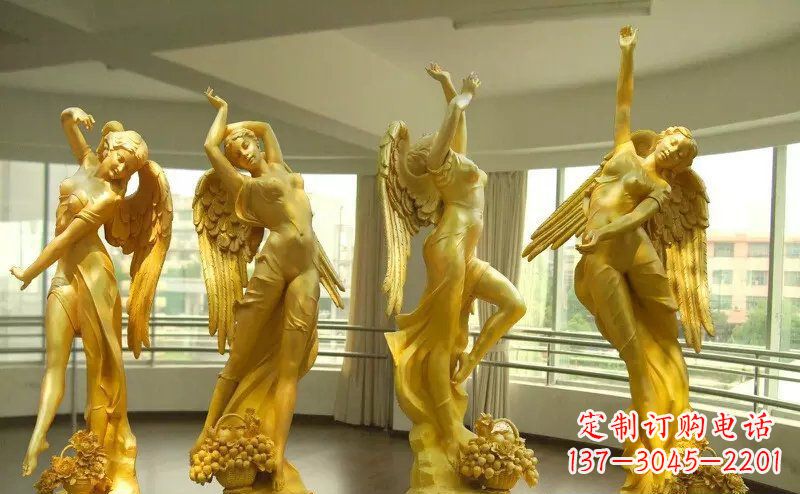 安徽舞蹈四女神玻璃钢仿铜人物雕塑