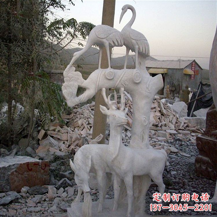 安徽仙鹤石雕景观摆件
