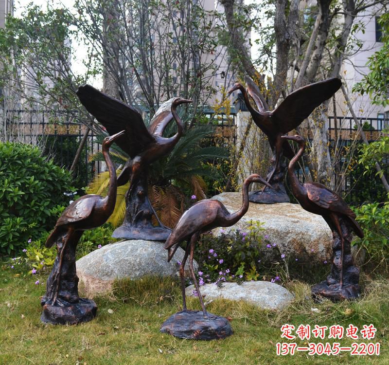 安徽仙鹤铜雕塑 (2)