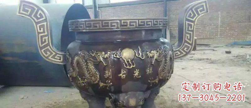 安徽祥光古刹寺庙香炉铜雕