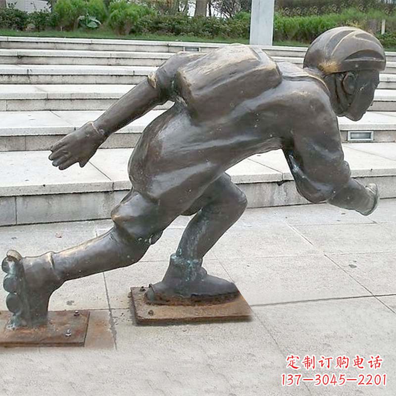 安徽小孩滑旱冰广场人物运动雕塑