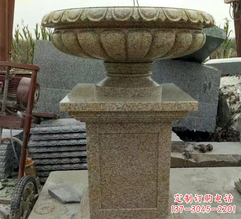 安徽小区花岗岩花盆雕塑
