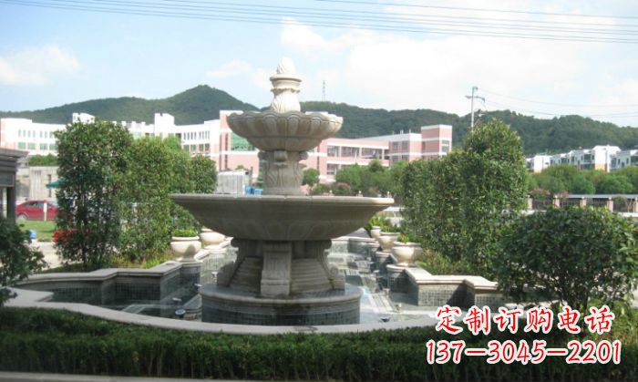 安徽小区景观大理石喷泉石雕 (2)
