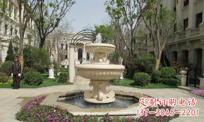 安徽小区景观大理石喷泉石雕 (7)