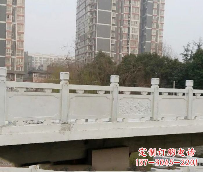 安徽小区景观汉白玉石雕栏板 (2)