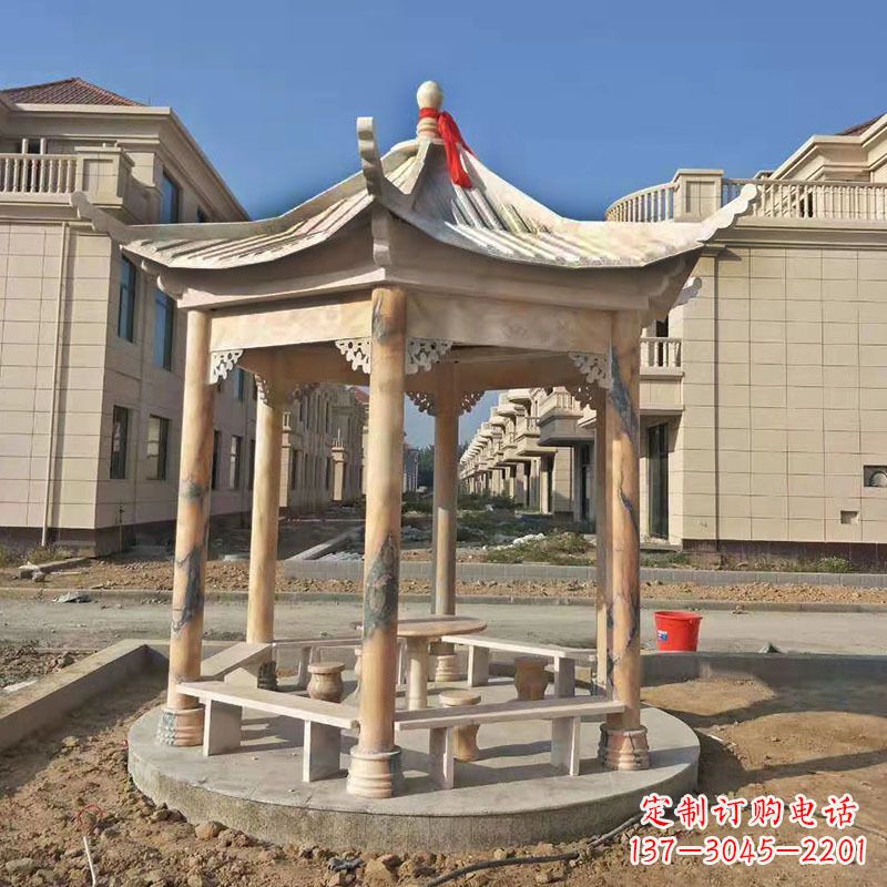 安徽小区庭院石雕凉亭