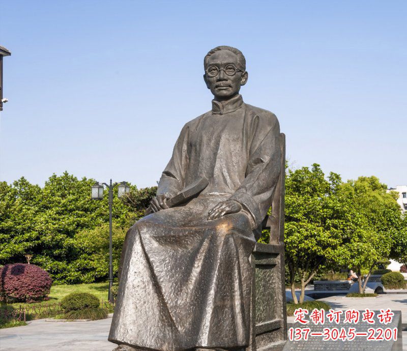 安徽校园蔡元培名人铜雕