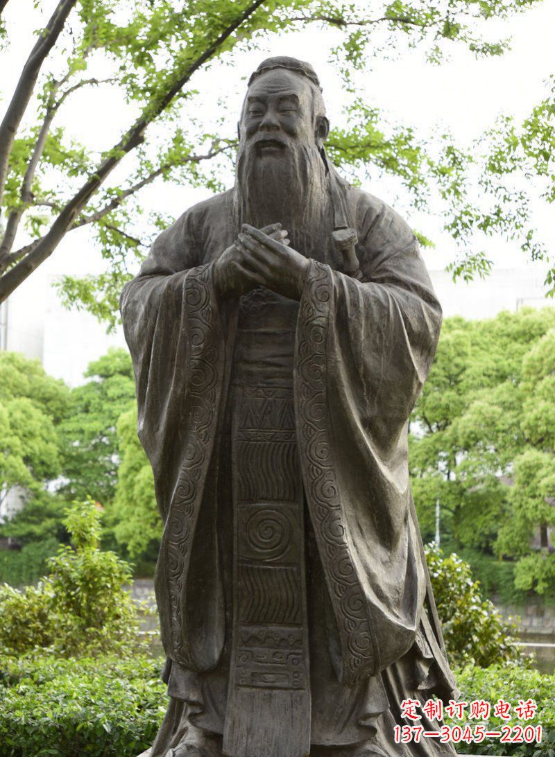 安徽校园孔子行教像铜雕 (2)
