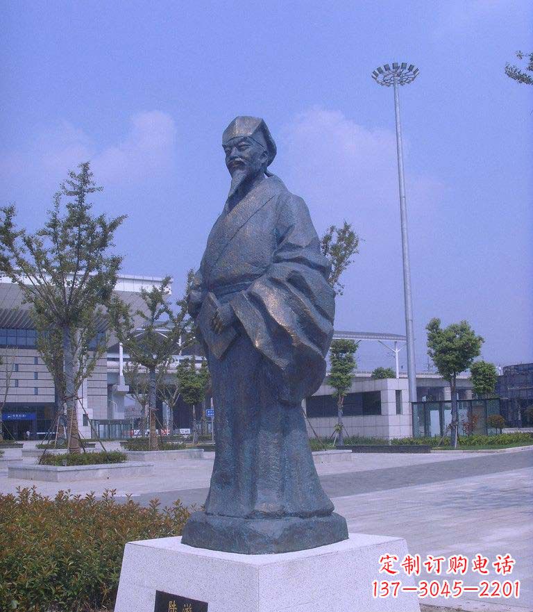 安徽校园陆游名人铜雕