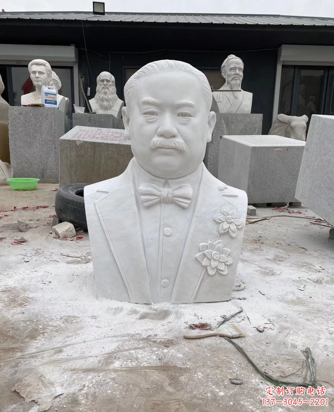 安徽校园名人詹天佑头像石雕