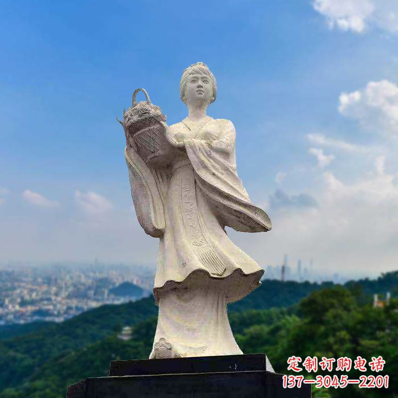 安徽虞姬景观石雕像-景区园林古代美女雕塑
