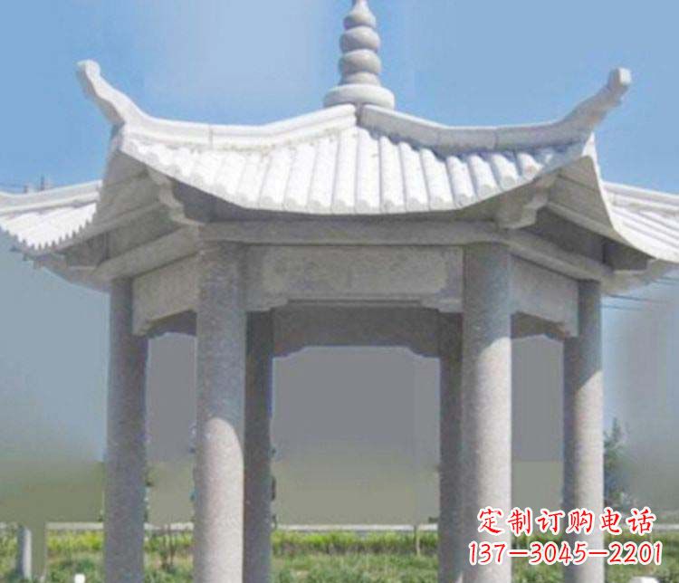 安徽园林仿古石凉亭景观石雕