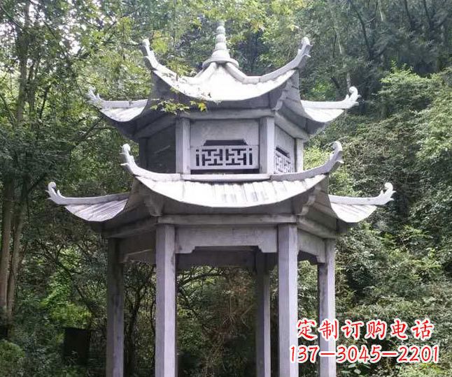 安徽园林仿古石凉亭景观石雕 (3)