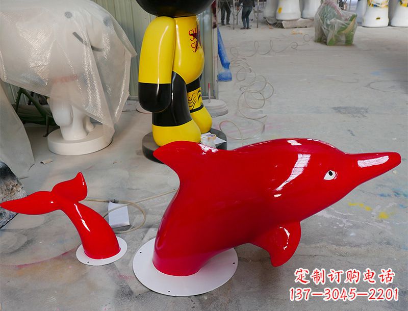 安徽园林广场创意海豚入水出水雕塑摆件