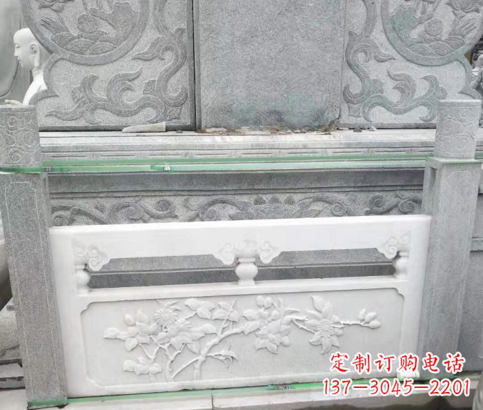 安徽园林汉白玉石浮雕栏板 (3)