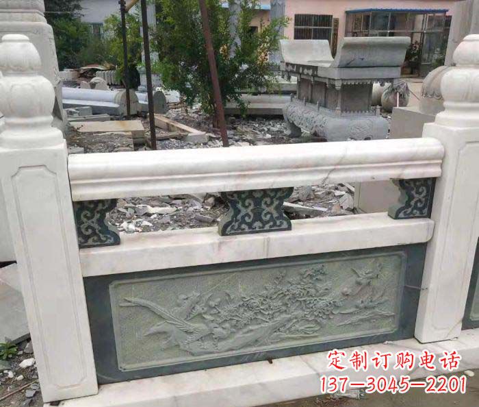 安徽园林景观大理石桥栏板石雕 (2)