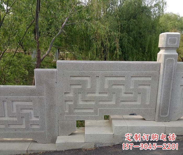 安徽园林景观大理石桥栏板石雕 (7)