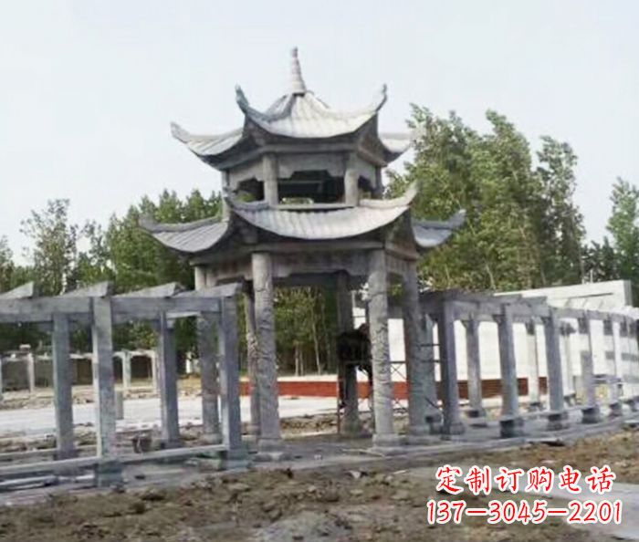 安徽园林景观多层凉亭石雕 (2)