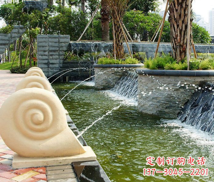 安徽园林景观蜗牛喷泉石雕