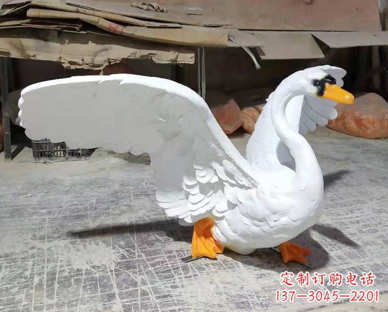 安徽展翅翱翔的仿真白天鹅发光款