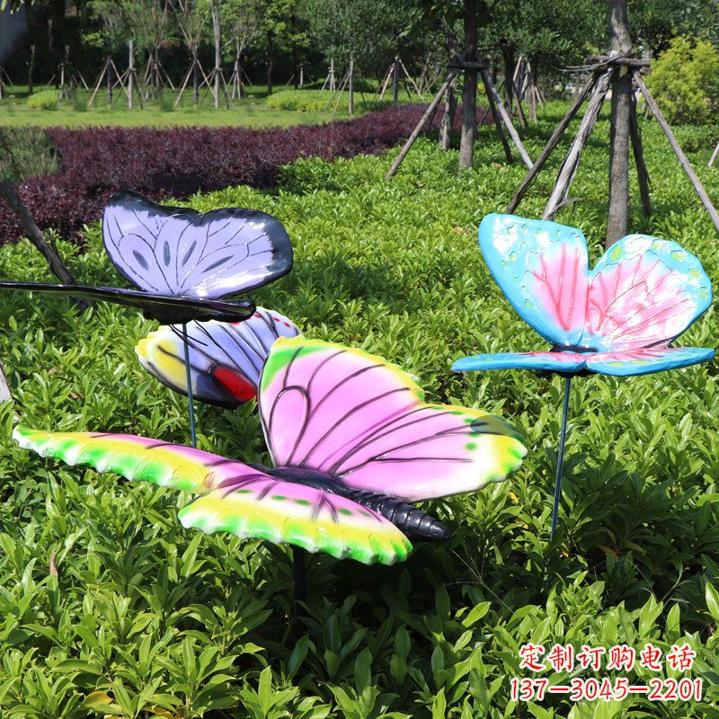 安徽展翅的蝴蝶,公园草丛仿真动物装饰雕塑
