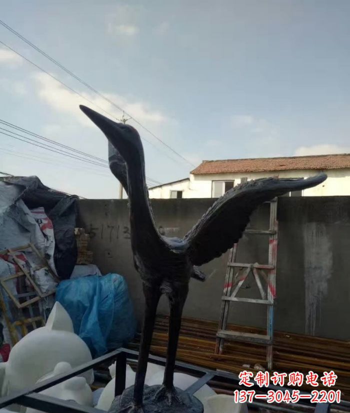安徽展翅仙鹤铜雕 (2)