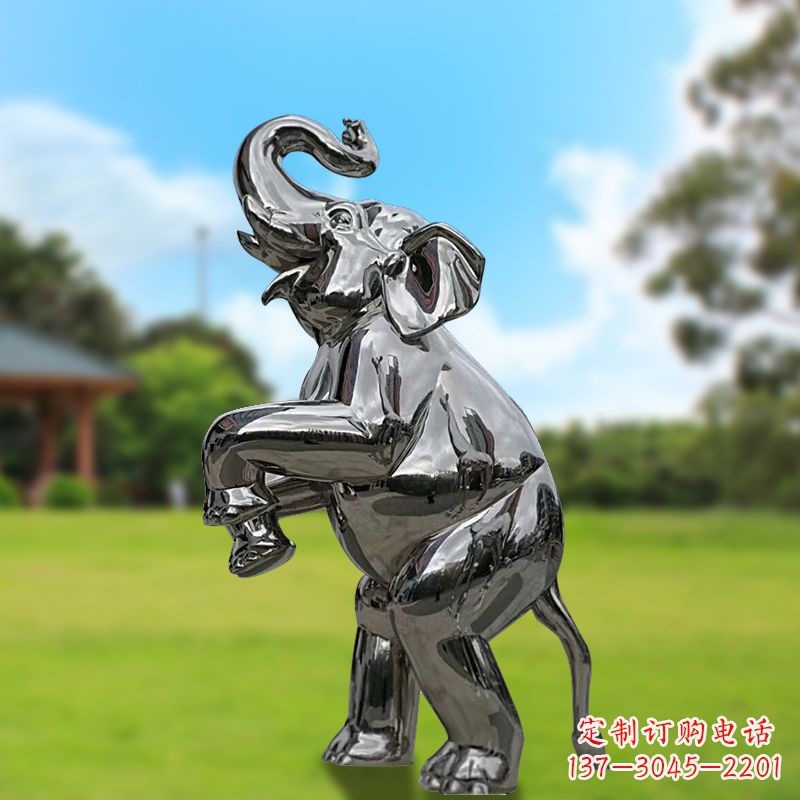 安徽站立的不锈钢小象雕塑