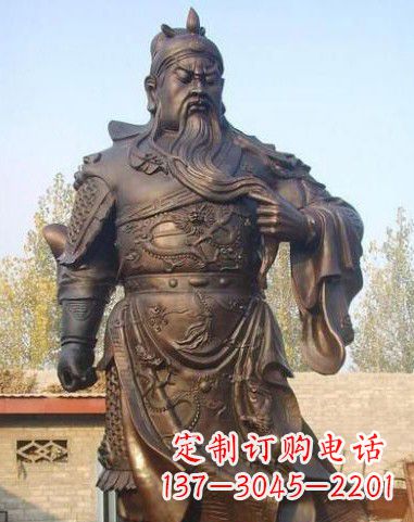 安徽站立的关公铜像