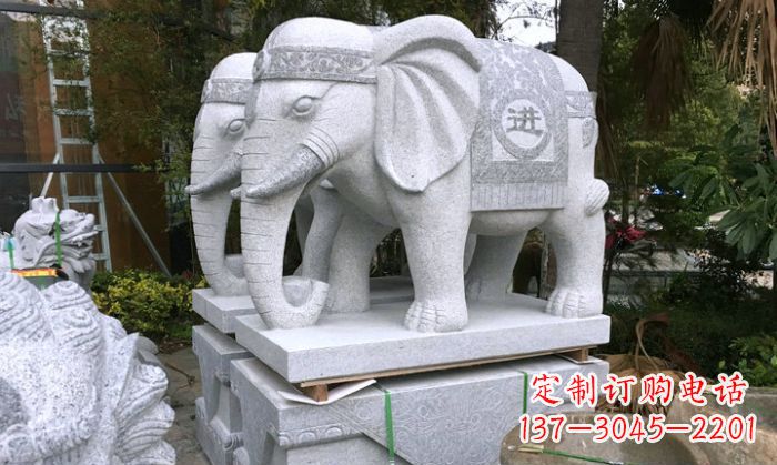 安徽招财进宝大理石门口大象雕塑