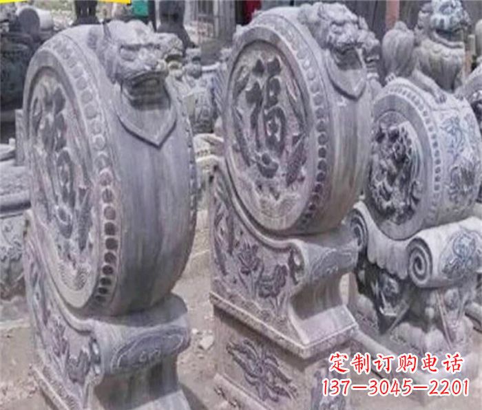 安徽招财石门墩仿古抱鼓石