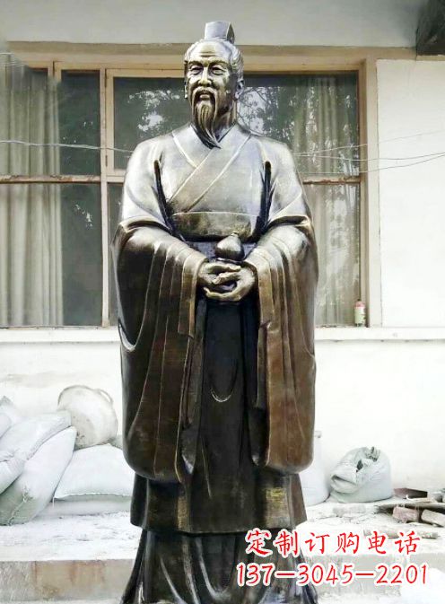 安徽中国古代名医扁鹊铸铜雕像半身像