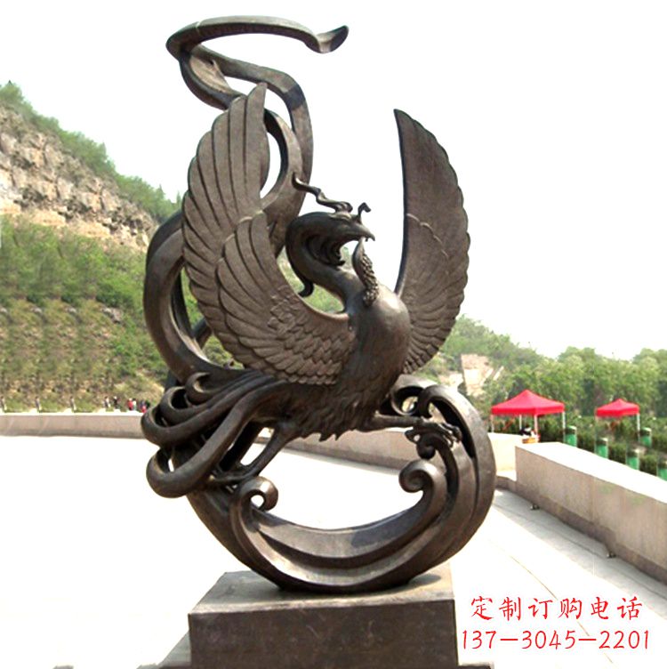 安徽中国古代神话中的创世神朱雀景观铜雕