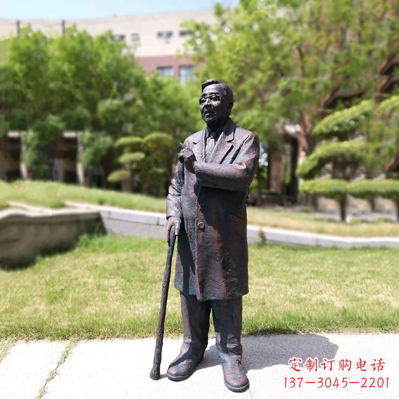 安徽中国名人著名数学家华罗庚铜雕像