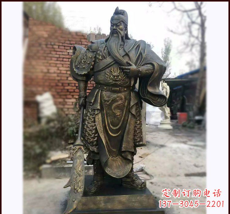 安徽铸铜立式关公雕塑