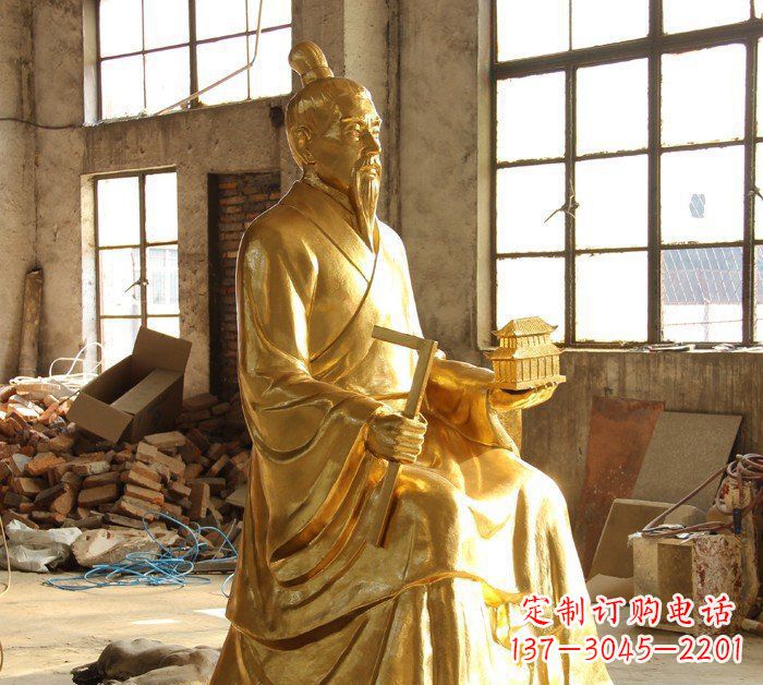 安徽铸铜鲁班古代人物铜雕