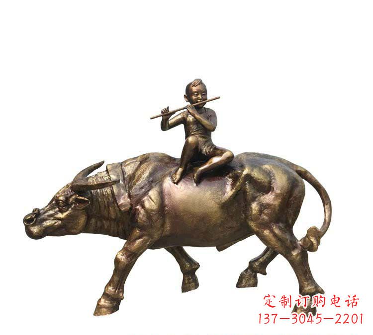 安徽铸铜牧童牛雕塑
