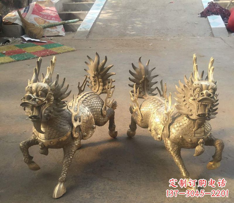 安徽铸铜麒麟雕塑 (2)