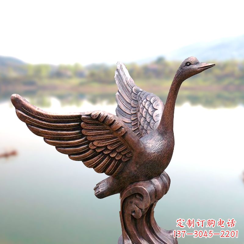 安徽铸铜天鹅景观摆件